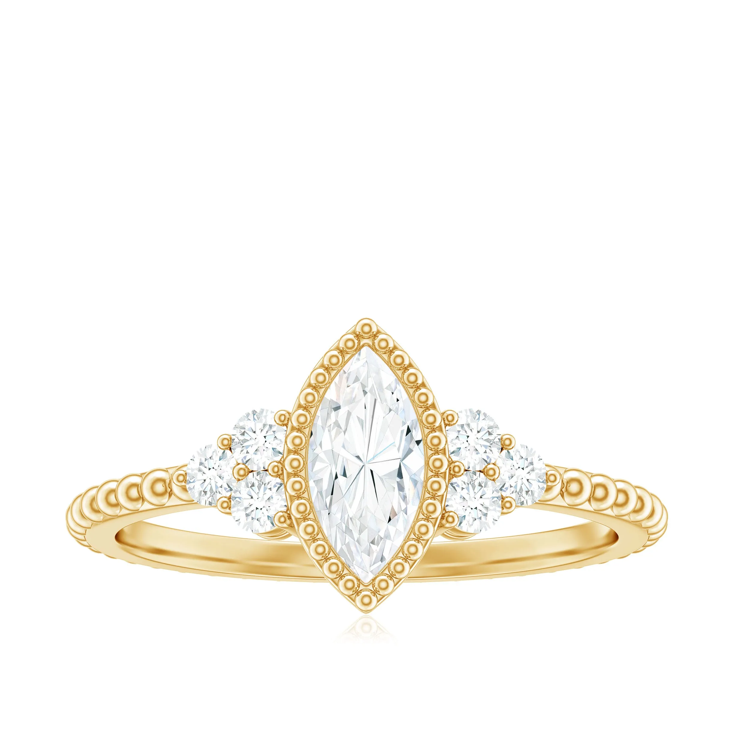 1.25 CT Marquise Cut Solitaire Moissanite Engagement Ring