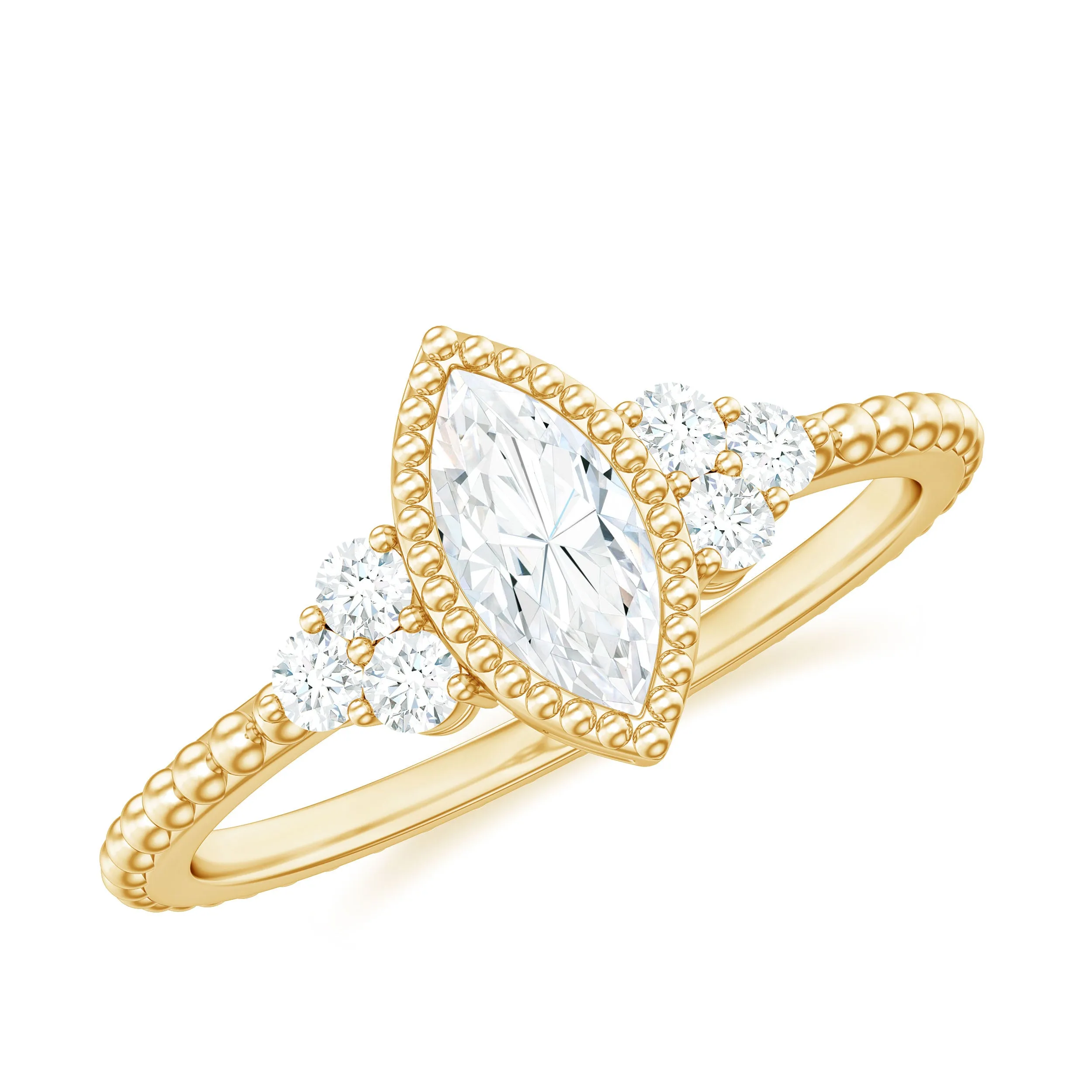 1.25 CT Marquise Cut Solitaire Moissanite Engagement Ring