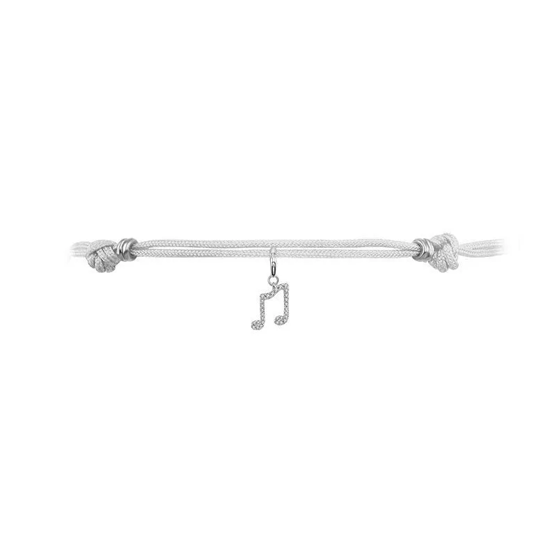18k Gold White Tassel Bracelet with Gold Beads