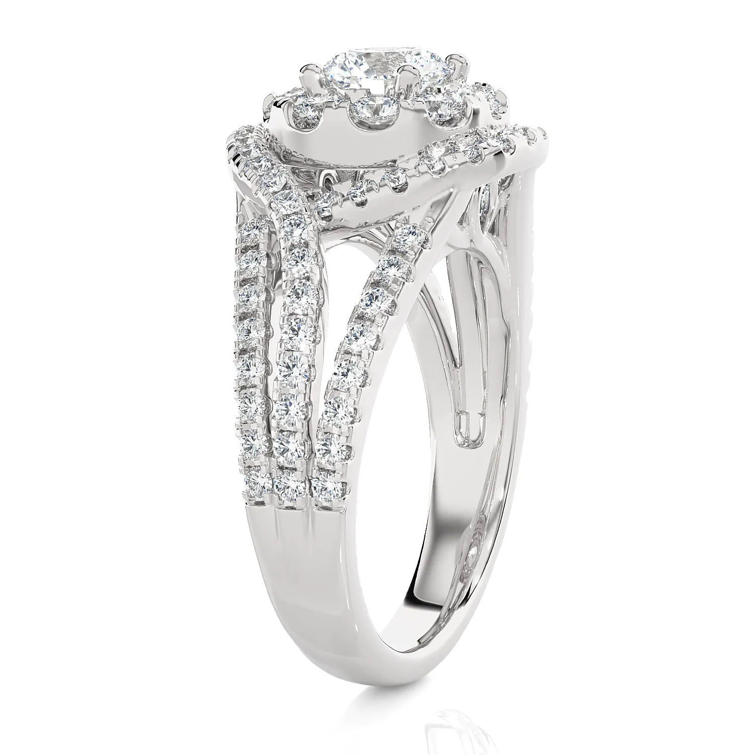 2 ctw Round Lab Grown Diamond Halo Engagement Ring