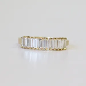 Bright Star Tiffany Settings Natural Baguettes cut Diamond Wedding Band