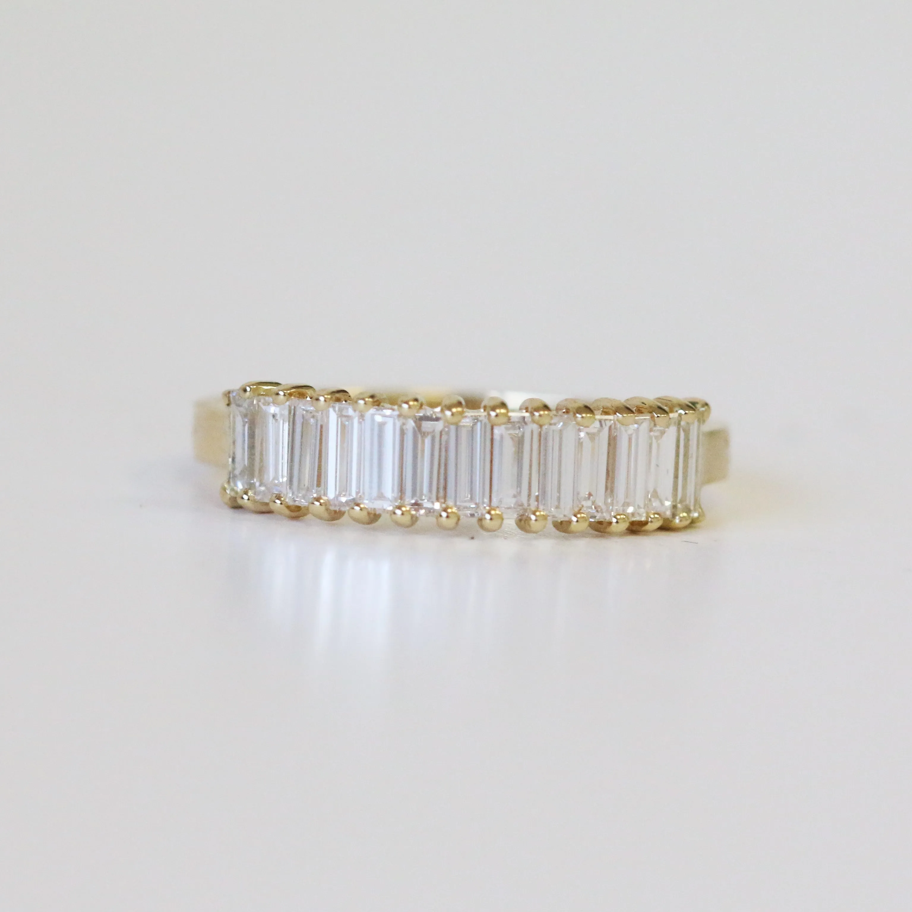 Bright Star Tiffany Settings Natural Baguettes cut Diamond Wedding Band