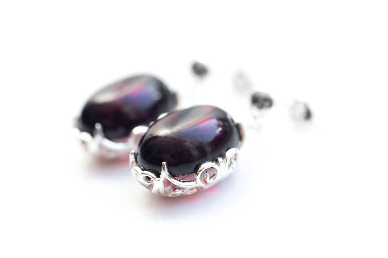 Demi Cherry Red Amber Drop Earrings