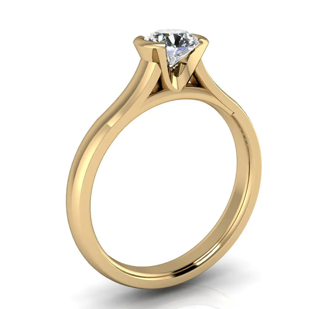 Half Bezel Engagement Ring - Franca