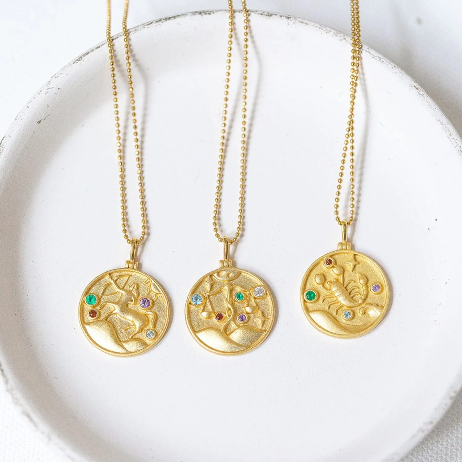 Libra Zodiac Mantra Necklace