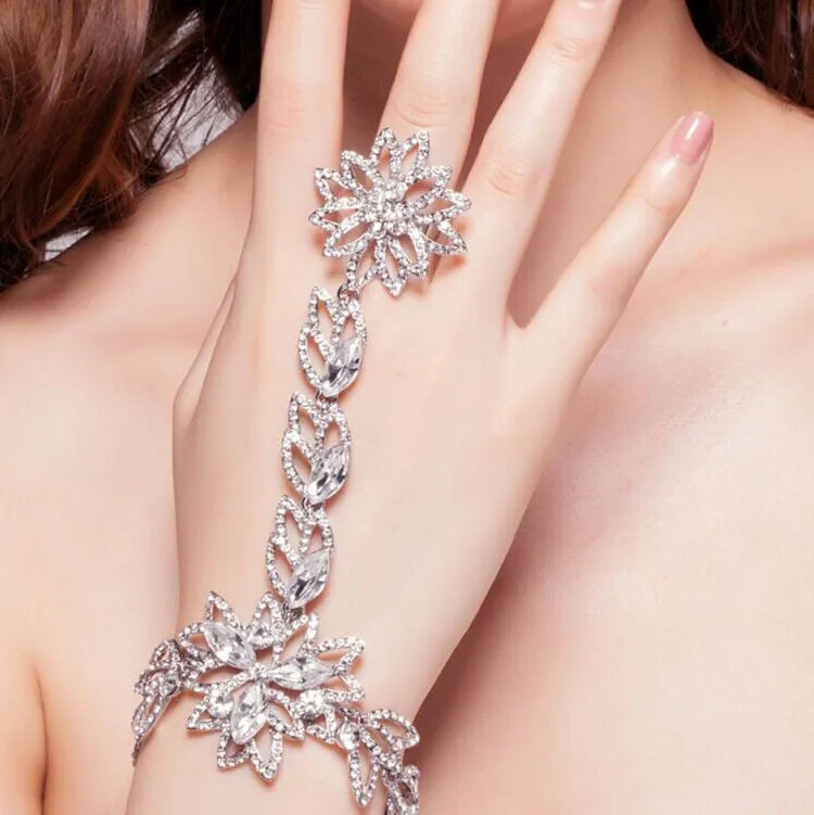 Luxury Rhinestone Flower Bridal or Quinceanera Bracelet