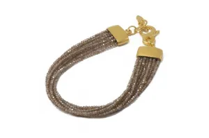 Multi Strand Zircon Bracelet 24K Fair Trade Gold Vermeil
