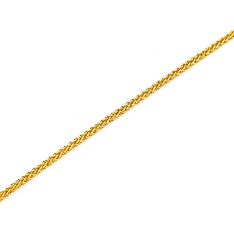 Real Gold Square Wheat 2 MM Bracelet 3421 (18 C.M) BR1582