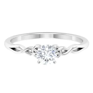Round Moissanite Solitaire Celtic Promise Ring