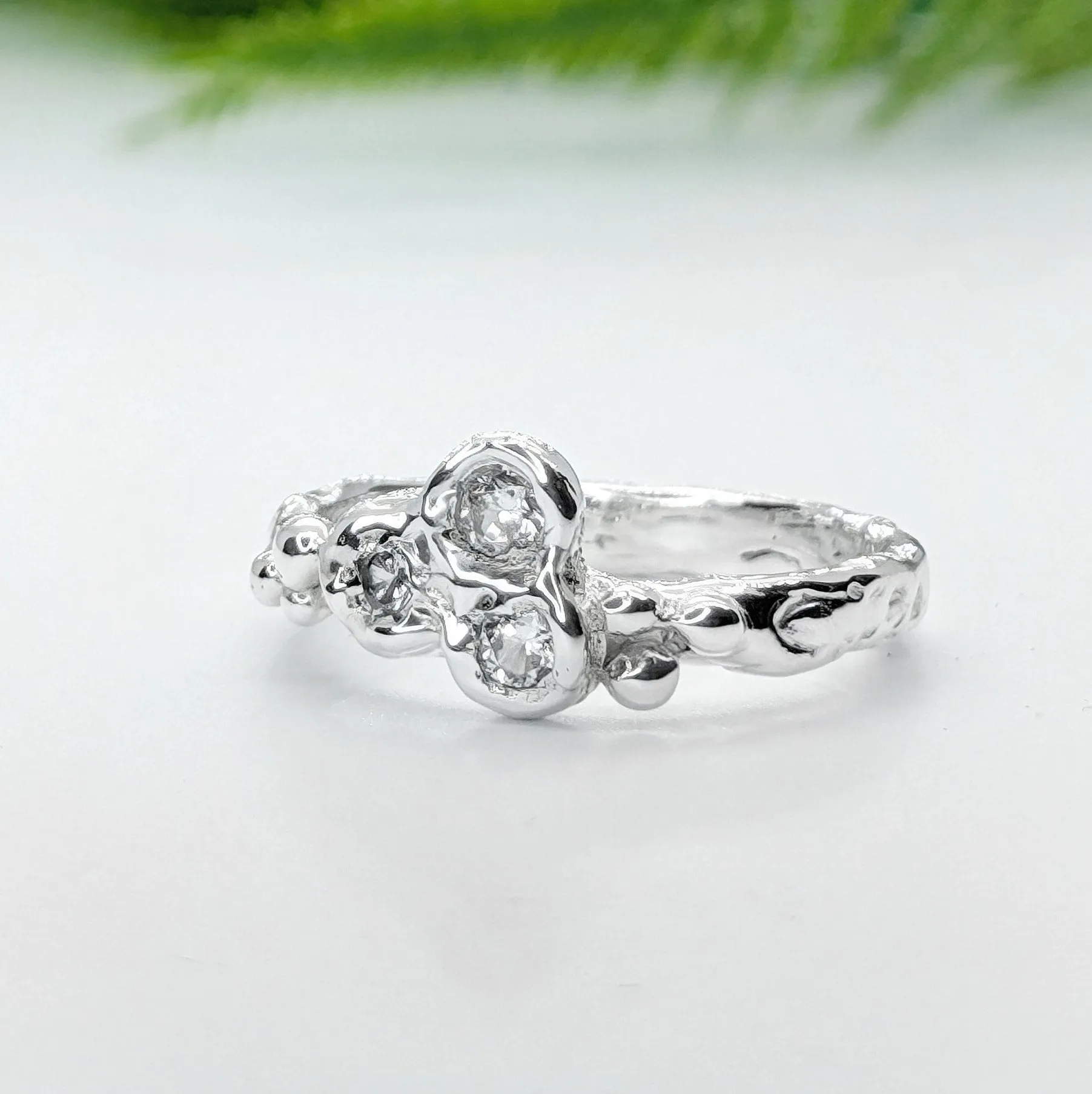 Silver CZ Cluster ring