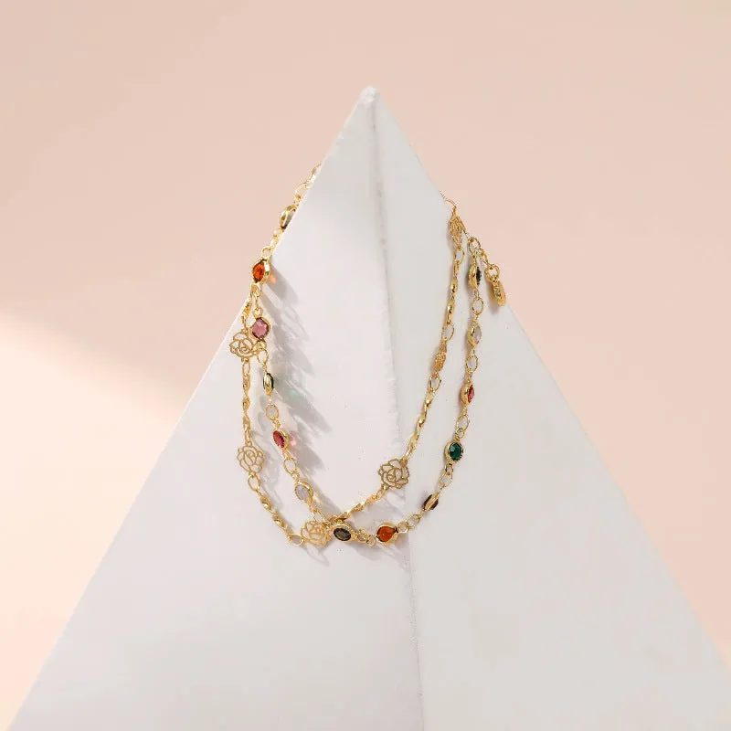 SISSLIA Hot Sale Custom Design Fashion Jewelry Encrusted With Zircon Double Zinc Alloy Bracelet