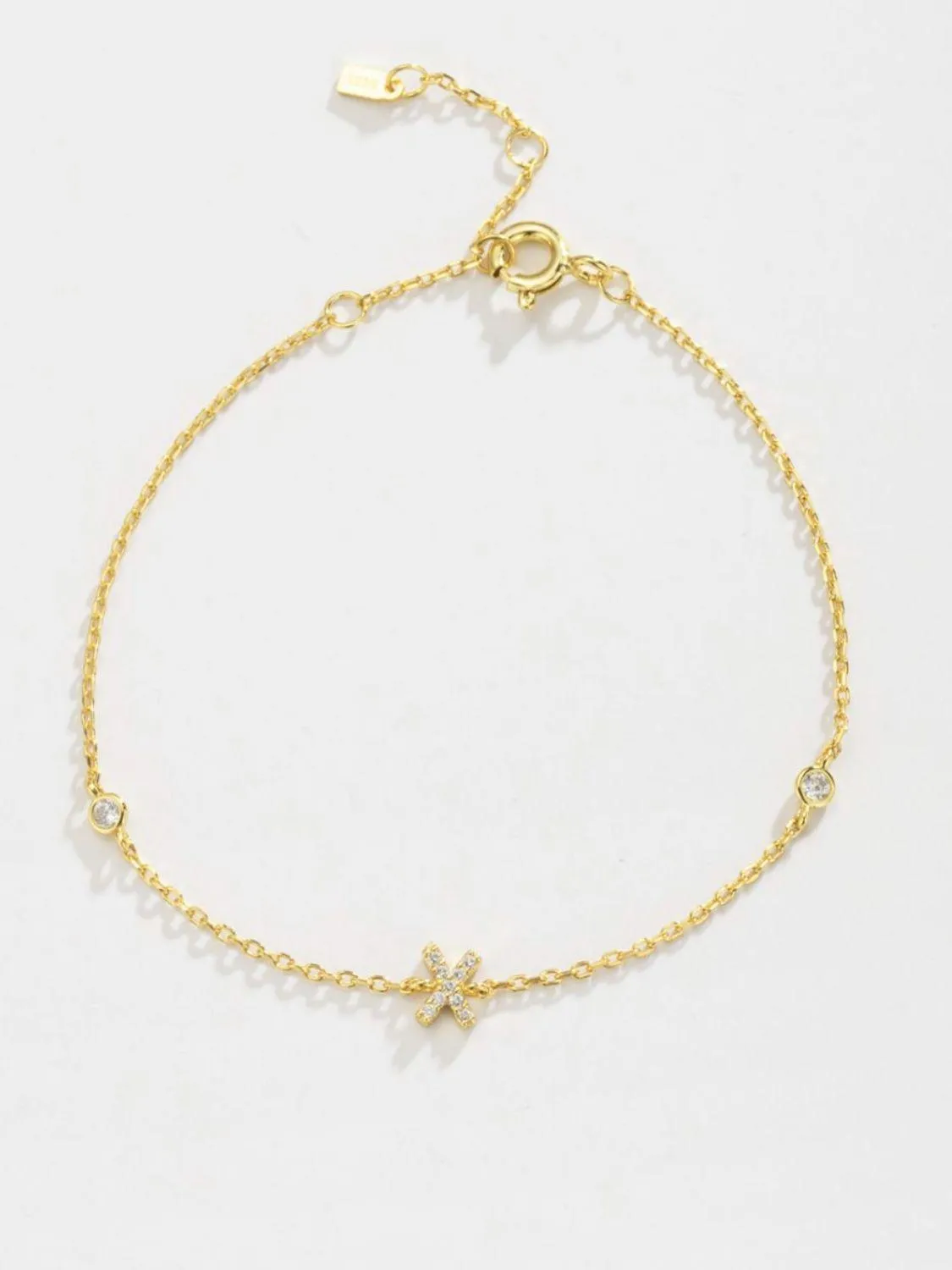 V To Z Zircon 925 Sterling Silver Bracelet