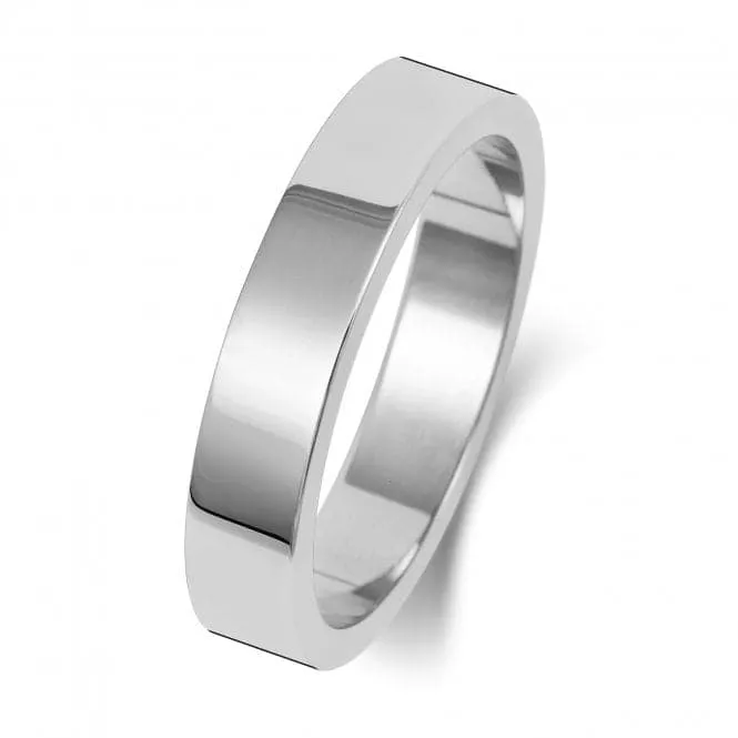 Wedding Band 18K Flat Flat 4 mm-1.75 Wedding  Ring WQ174WH